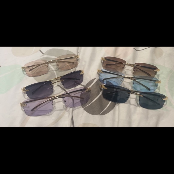 Rimless Cheetah Vintage Sunglasses - Picture 1 of 8